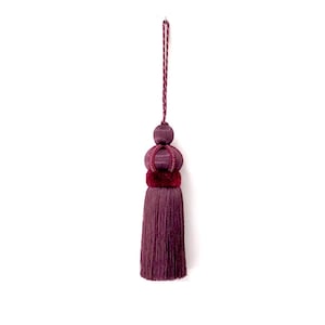 Key Tassel in Burgundy Color with Cut Velvet Detail