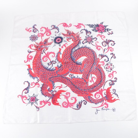 Jim Thompson Silk Scarf With Dragon Motif