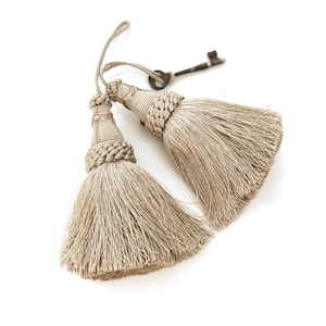 Pair of Flax Color Key Tassels
