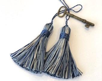 Pair of Blue Decorative Tassels - FREE SHIPPING
