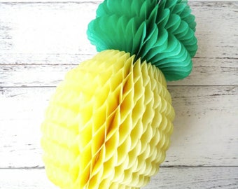 Pineapple Honeycomb 8&quot;, Tissue Paper Honeycomb, Pineapple Party Decor, Summer...Beach...Pool Party
