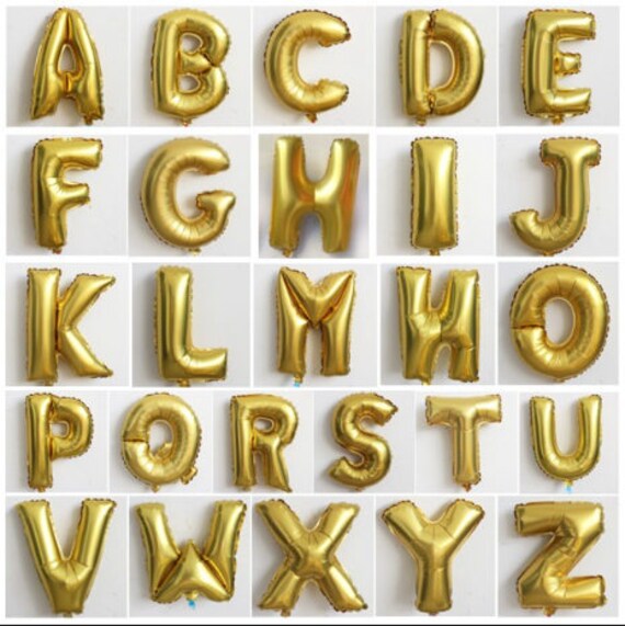 Large 40 inch Gold Foil Letter Baby Balloons Birthday Wedding Party Celebration 
