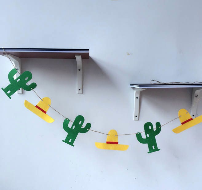 Cactus guirlande bannière, Decor de fête d’anniversaire, fête, Taco Party Supplies