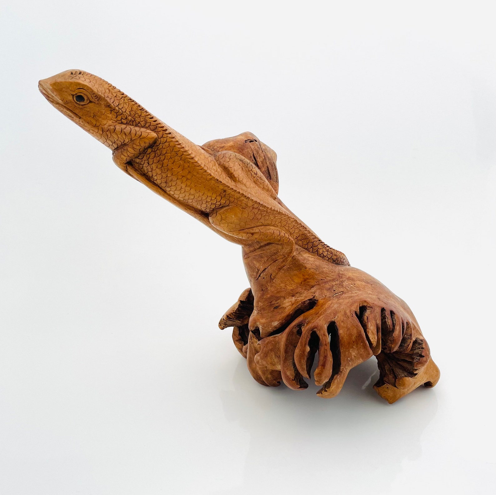 Vintage Carved Lizard Ornament Parasite Wood or Burl Wood Etsy
