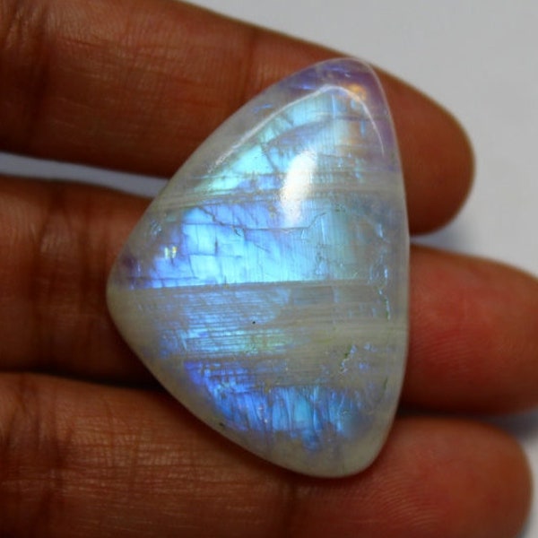AAA Rare!! Natural Rainbow moonstone cabochon, Spectrolite moonstone, Rainbow moonstone gemstone, Rainbow moonstone loose, 61 Cts. #3490N