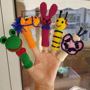 Crochet Finger puppets Easter basket Knit puppets toys  New borns Creative toy Interactive toys Crochet toy Baby finger  toys Cotton toys