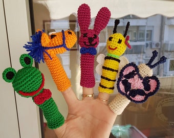 Crochet Finger puppets Easter basket Knit puppets toys  New borns Creative toy Interactive toys Crochet toy Baby finger  toys Cotton toys