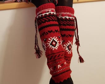 Serbian gifts Knit legwarmers Wool footless Serbian Woman's clothing Balkan socks Women leg warmer Mother's gift Yoga socks Yugoslavian gift