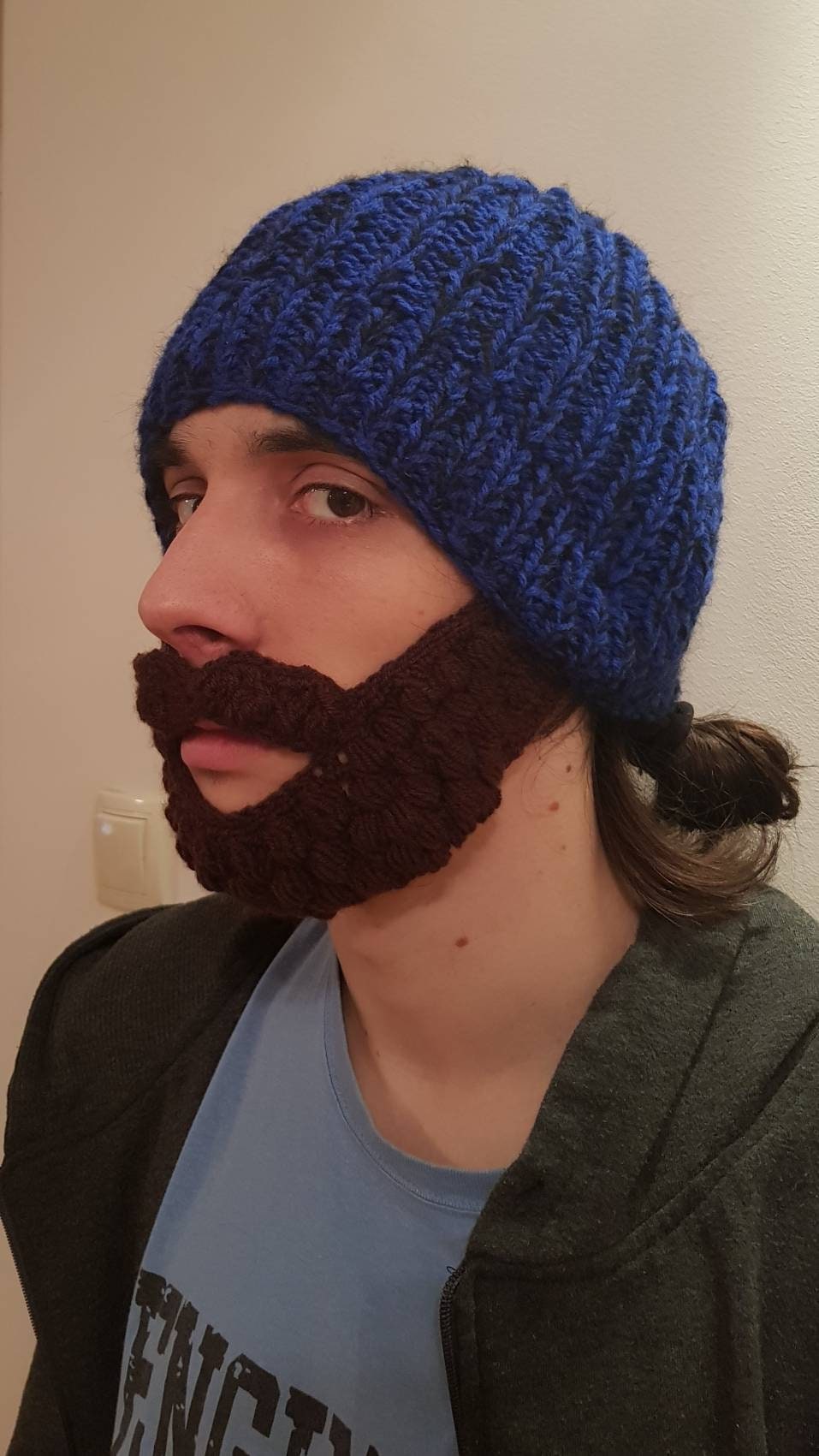 Knit Beard Hat With Beard Father's Day Gift Idea Knitted Etsy UK