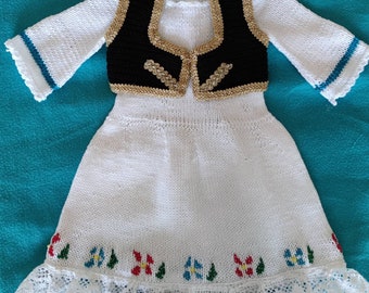 Serbian baby girl traditional costume Serbian folk costume Serbian baptism Narodna nosnja Yugoslav Balkan baby shower Orthodox christening