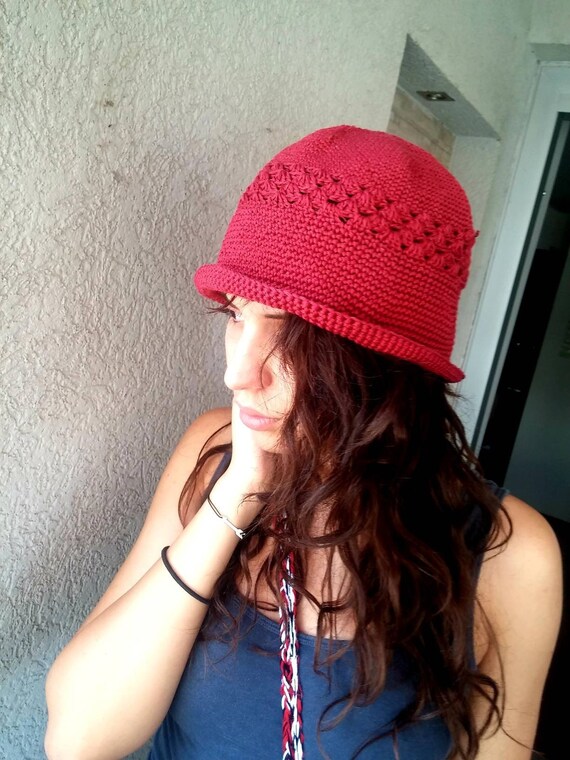 ladies crochet hat with brim