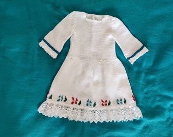 Serbian baby girl dress Crochet cotton baby white dress Traditional costume Orthodox Christmas Serbian baby shower Orthodox baby christening