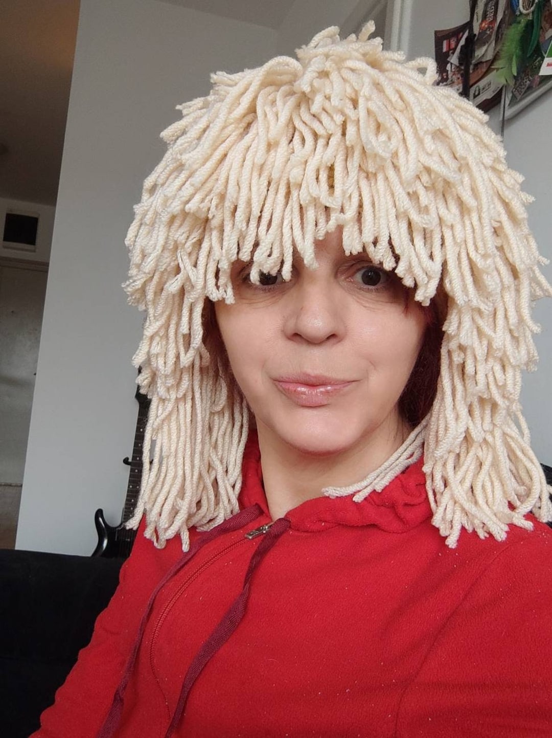 Blondy Hair Hat Cream Yarn Wig Cabbage Patch Wig Mother s Day Gift Crochet Wig Beanie Crochet Hair Yarn Hat Crazy Beanie Festival Beanie Etsy UK