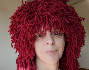 Red hair hat Cabbage patch wig Reggedy ann crochet Wig Beanie  Crochet hair beanie Yarn hair hat Crazy beanie Festival beanie Knit wig