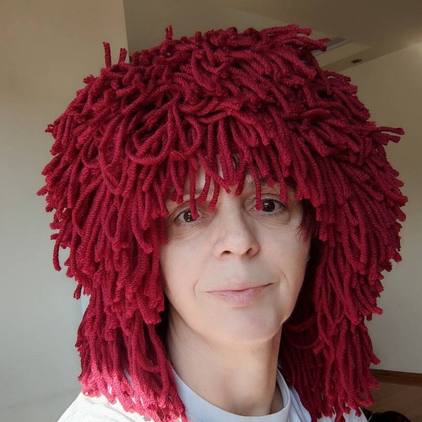 Red hair hat Cabbage patch wig Reggedy ann crochet Wig Beanie  Crochet hair beanie Yarn hair hat Crazy beanie Festival beanie Knit wig