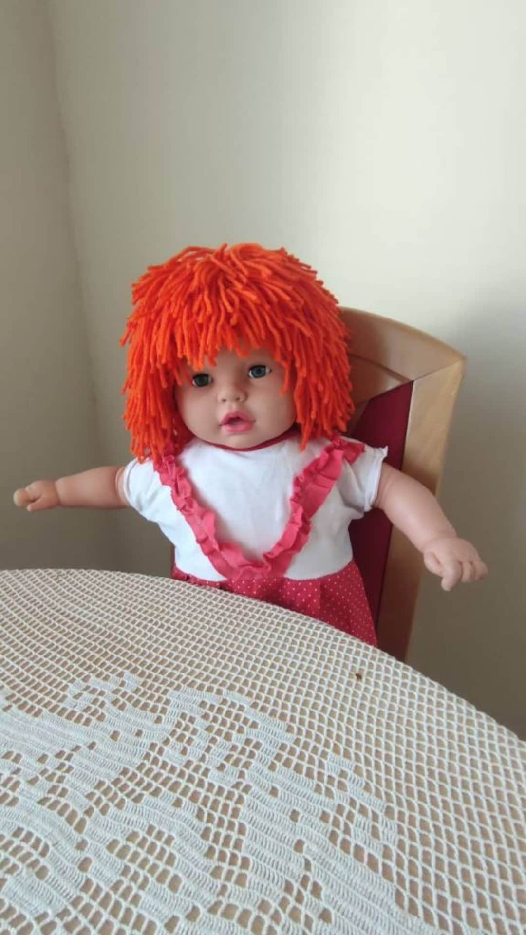 Orange Baby Wig Pumpkin Color Yarn Wig Knit Wig Crochet Carrot Etsy
