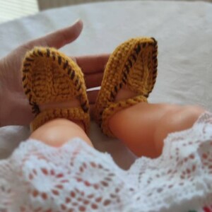 Crochet baby sleepers Serbian opanke Slippers Yugoslavia Balkan Opanke Serbian shoes Serbian baby shower gift Orthodox baby christening image 8