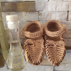 Crochet baby sleepers Serbian opanke Slippers Yugoslavia Balkan Opanke Serbian shoes Serbian baby shower gift Orthodox baby christening image 7