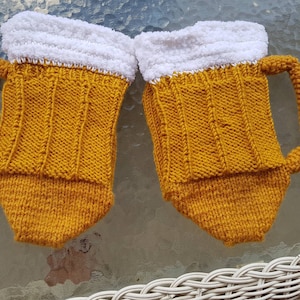 Crochet Beer mug socks Father's day gift idea Knit beer socks Beer mug stocking Oktoberfest Gag gift Beer lovers Funny Beer Novelty socks image 5