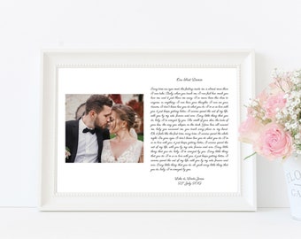 Personalised Wedding Gift | First Dance | Anniversary Gift for Her | Printed Lyrics | Song Lyrics Poster | Husband Wife Birthday Gift