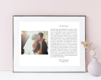 Personalised Wedding Gift | First Dance | Anniversary Gift for Her | Printed Lyrics | Song Lyrics Poster | Husband Wife Birthday Gift