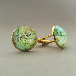Conception personnalisée de boutons de manchette de carte. Mariage, marié, témoin, garçon d'honneur. Anniversaire, anniversaire. Argent, or, bronze antique.