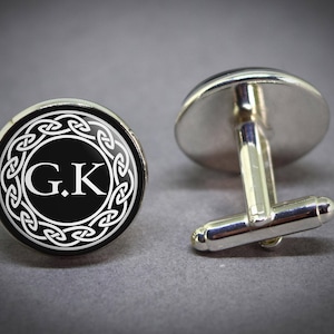 Gemelos monograma / Gemelos celtas / Gemelos personalizados / Gemelos de boda / Gemelos irlandeses / Regalo del día del padre / Gemelos del novio