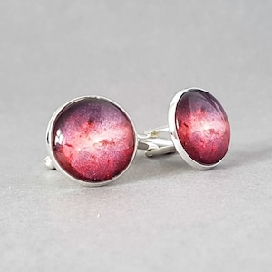 Galaxy cufflinks / Stars / Space jewellery / Science cufflinks / Astronomy cufflinks / Silver universe cufflinks / Suit accessories