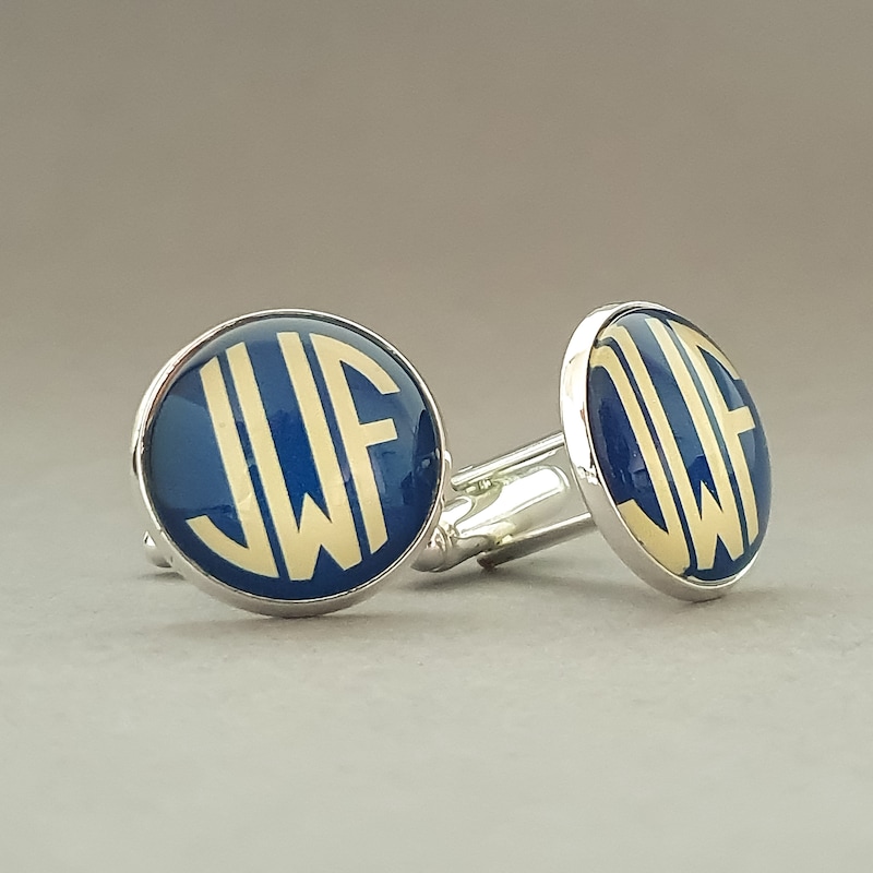 A Monogram Initials HICKOK SINGLE Vintage Cuff Link r