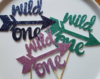 Wild One Cake Topper // Smash Cake Topper // First Birthday Topper // Glitter Cardstock, 1 Topper