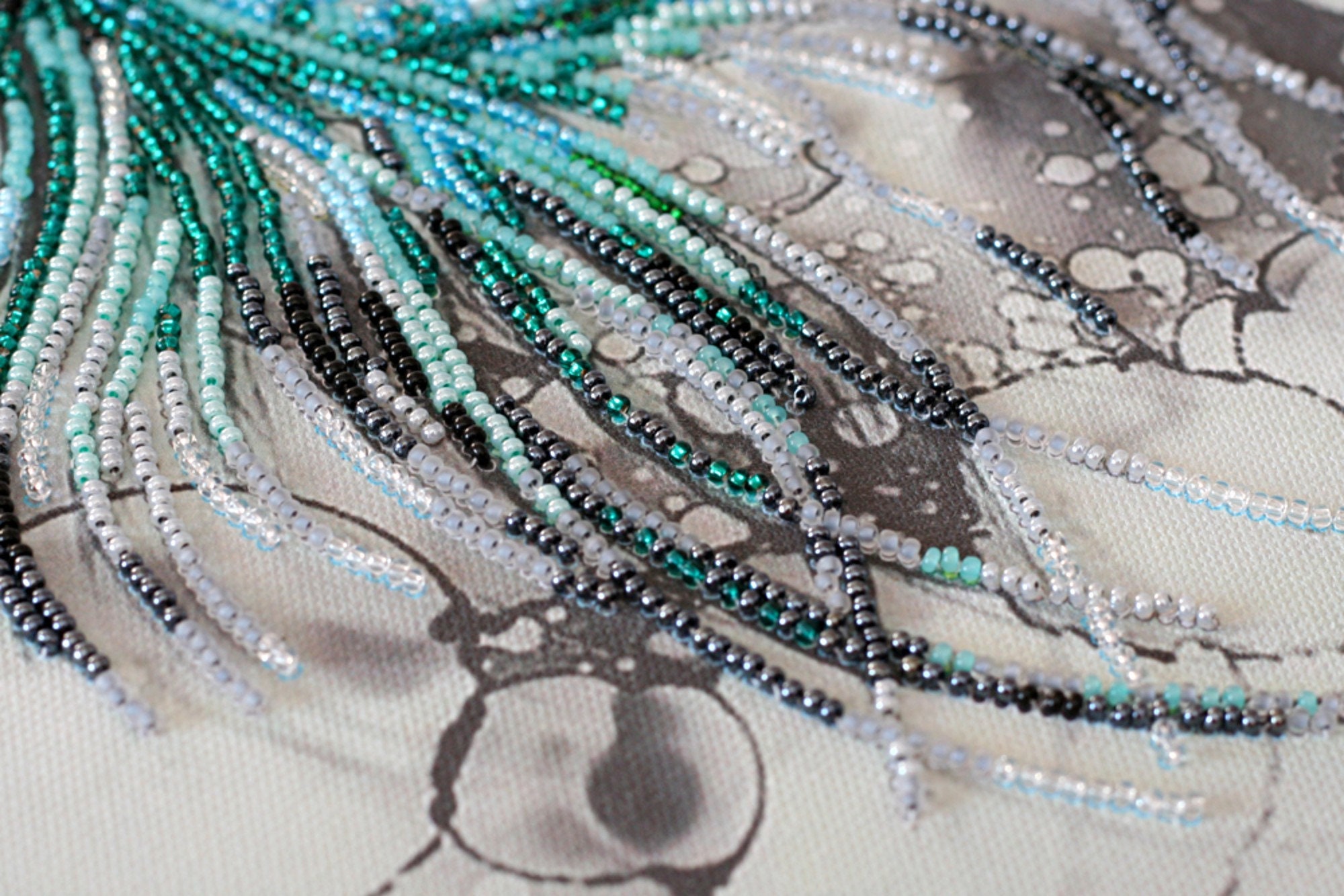 Abstraction Kit// Abstract Bead Embroidery// Abstract Etsy