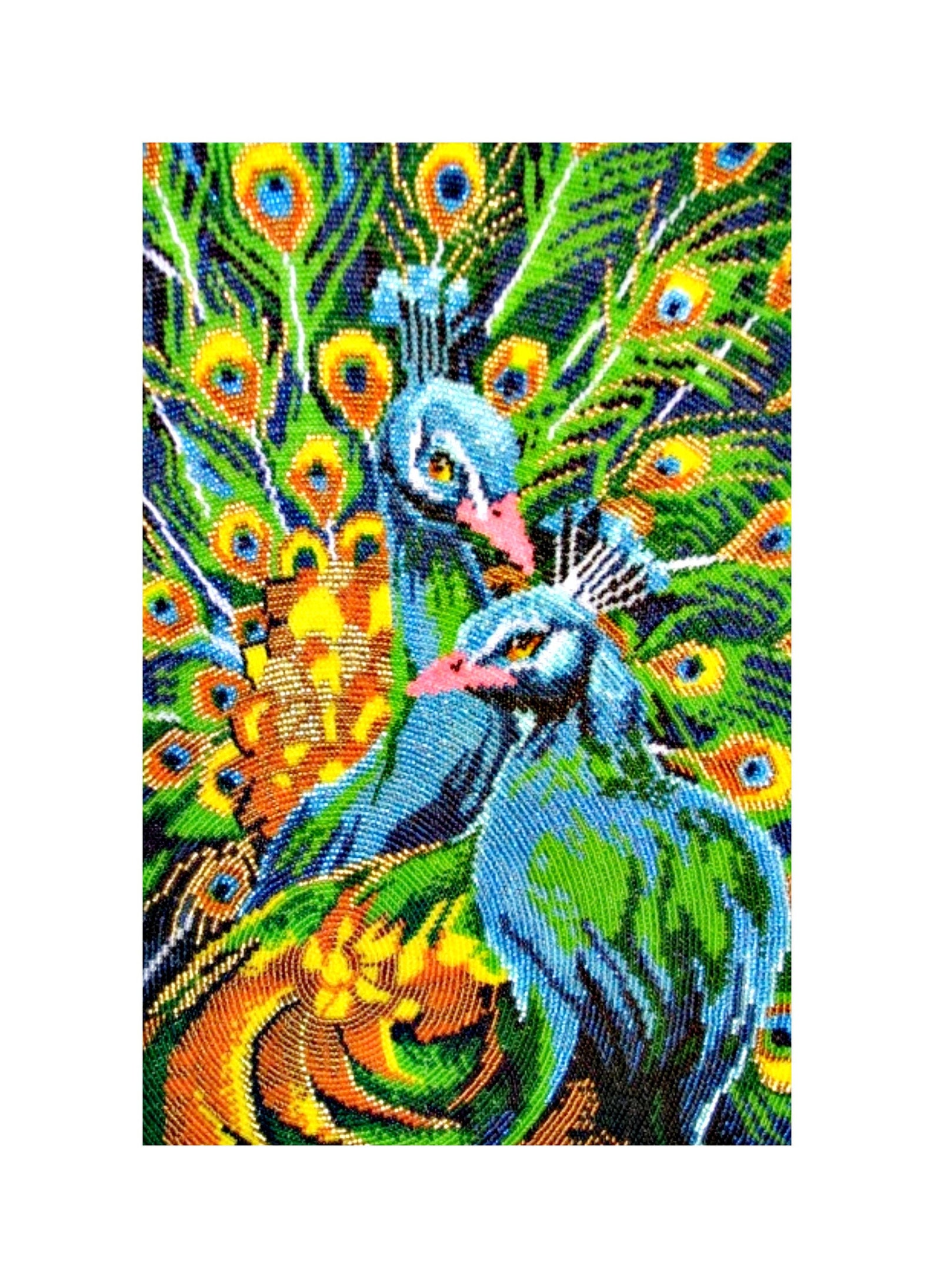 Peacock Beadwork Kit// Peacock Embroidery Kit// DIY Peacock Etsy