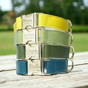 Collar de perro personalizado, collar de cuero para perro, collar de perro de cuero personalizado, collar de perro, collar de perro de cuero grabado, collar personalizado
