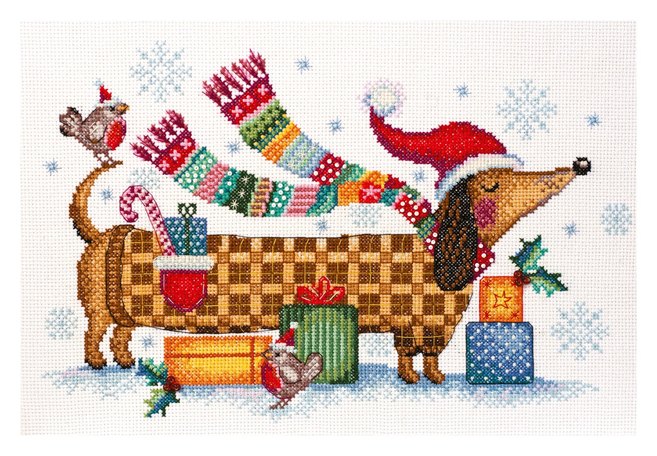 CROSS STITCH Kit Christmas Dachshund Christmas Design Kit Etsy UK