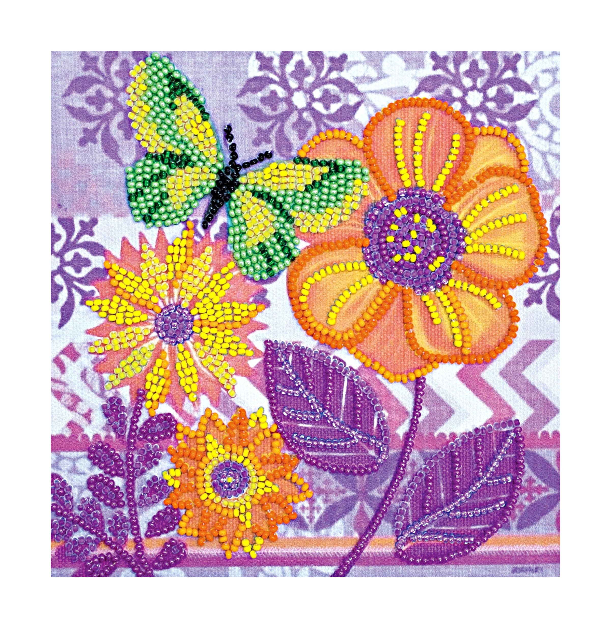 Floral Beadwork Kit// Bead Embroidery Kit// Floral Design Etsy