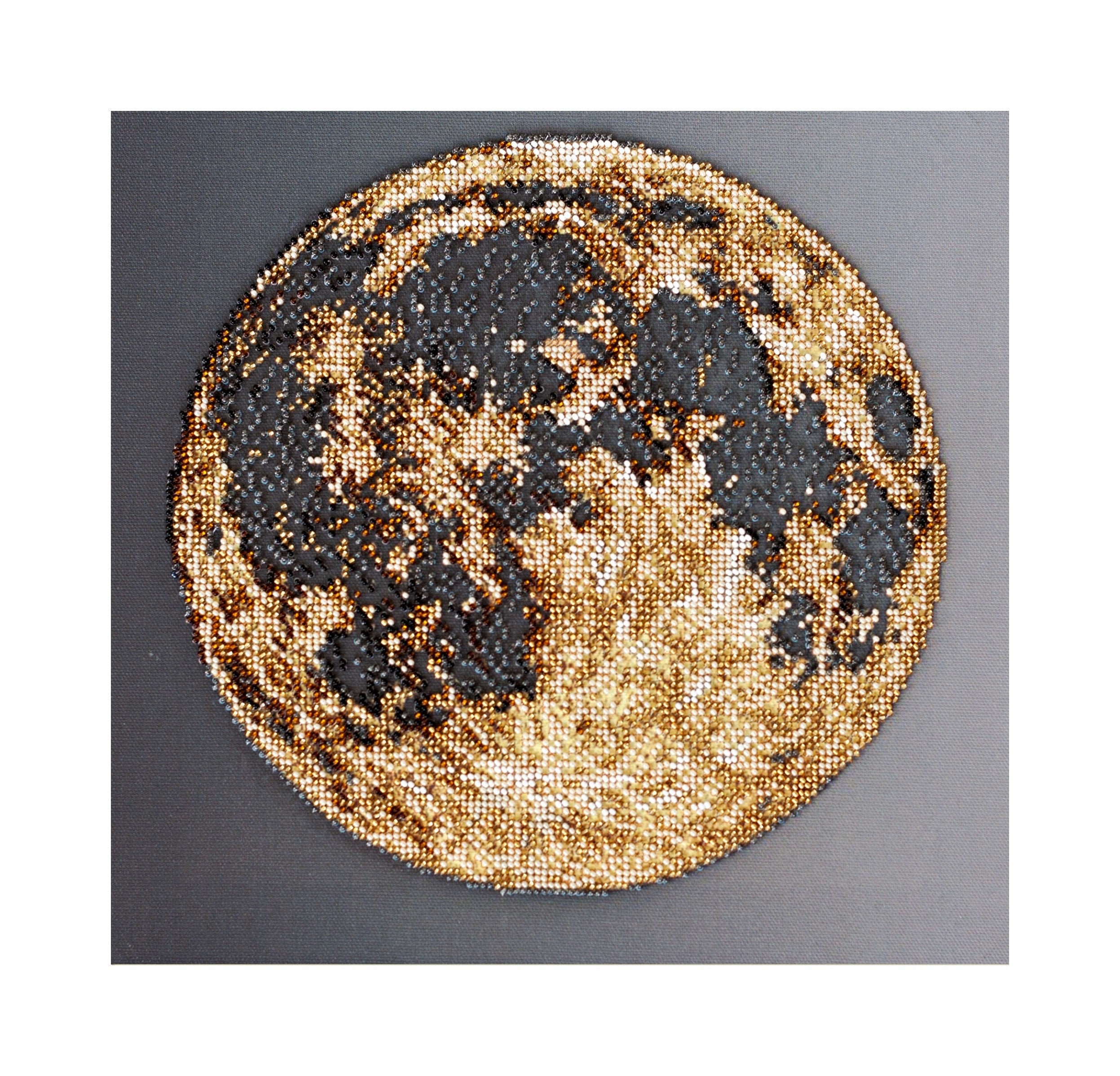 Moon Bead Embroidery// Moon Embroidery Kit// Modern Style Etsy