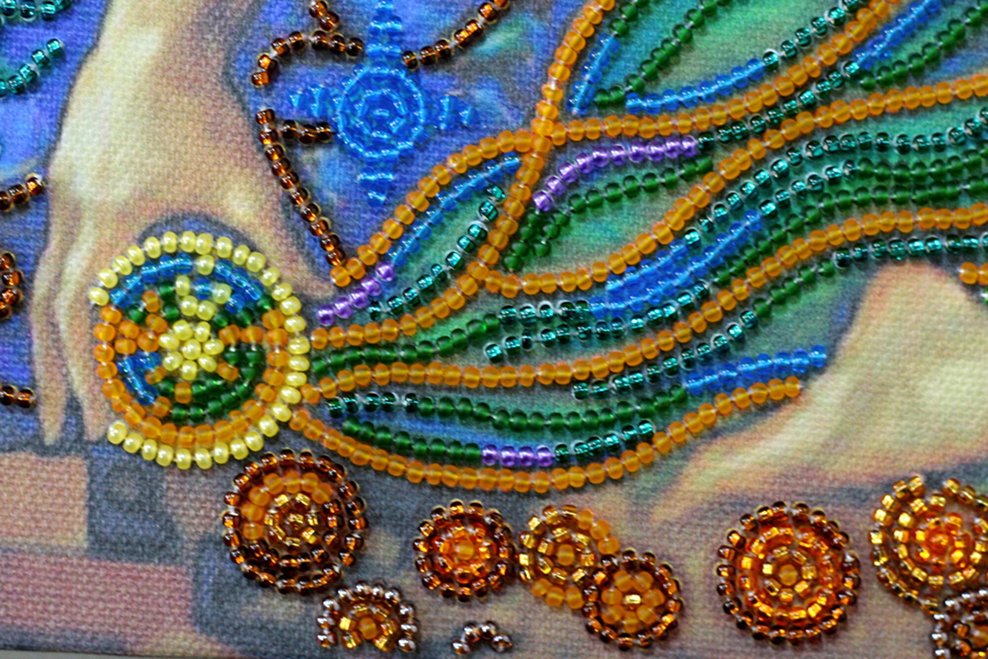 Painting Bead Embroidery// Love Wall Art// Painting Embroidery Etsy