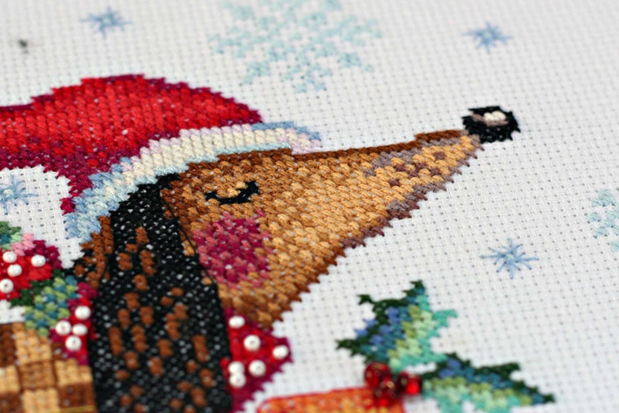 CROSS STITCH Kit Christmas Dachshund Christmas Design Kit Etsy