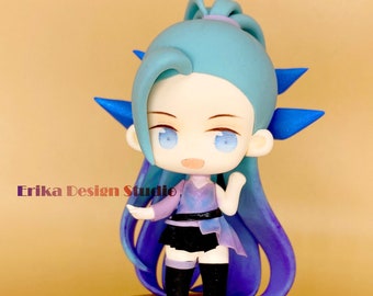 ¡En stock! Hecho a mano K / DA All Out Seraphine 3 Figura- League of Legends inspirado fan art