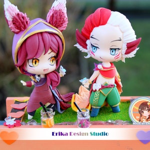 In stock! Handmade Xayah and Rakan Figurine- League of Legends Inspired Fan Art