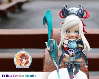¡En stock! Figura de Caitlyn de la Luna de Nieve hecha a mano: fan art inspirado en League of Legends