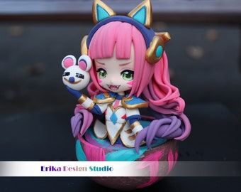 ¡En stock! Figura de Prestige Battle Cat Jinx hecha a mano: fan art inspirado en League of Legends