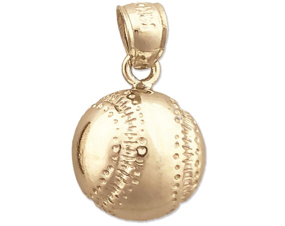 Gold on sale baseball pendant