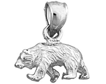 グリズリーベアチャーム スターリングシルバー | 野生動物ギフト