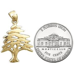 14K Gold Lebanon Cedar Tree Pendant image 3