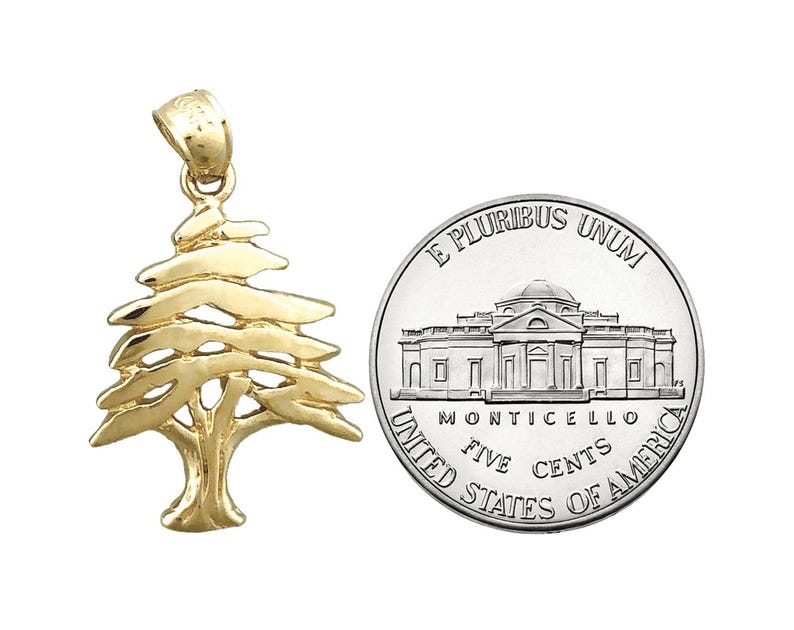14K Gold Lebanon Cedar Tree Pendant image 3