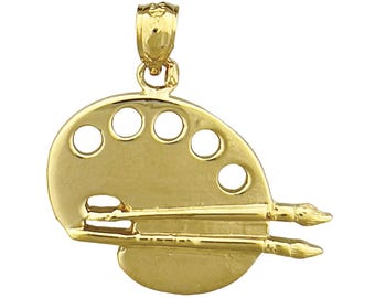 14K gouden hanger met kunstverfpalet