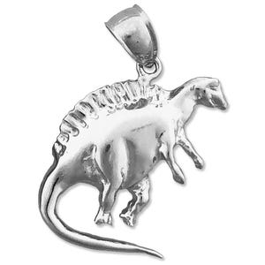 Rhodium Plated 925 Sterling Silver Dinosaur Charm