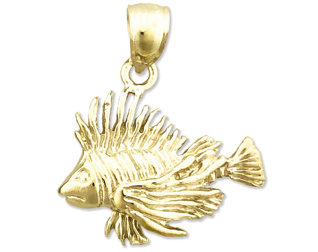 ヴィンテージ　14K　14金　ゴールド　魚チャーム　ジュエリー 14Kゴールドライオンフィッシュチャーム - Etsy 日本