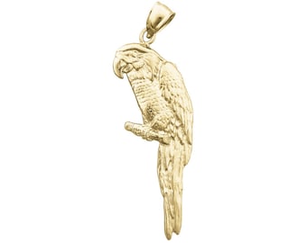 14K Gold Macaw Pendant